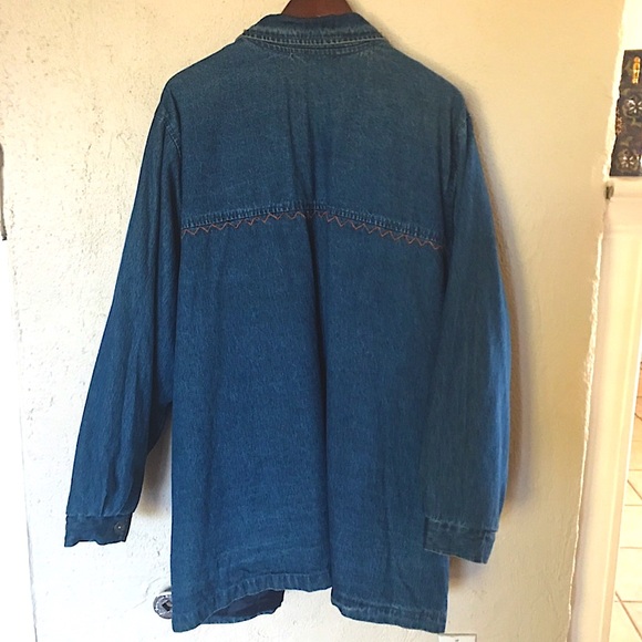 Vintage 80’s Collectable Hickory Denim Hippie Embellished Southwest Tapestry JKT - Picture 3 of 11